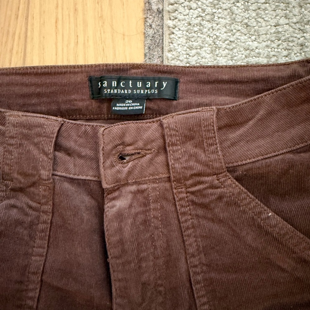 Sanctuary Corduroy Pants Brown Classic Style